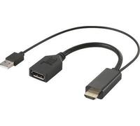 Renkforce RF-4777274 - Adattatore HDMI/DisplayPort [1 x connettore HDMI, USB 2.0 maschio A, 1 x presa Display], colore: Nero