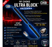 RF Choke ULTRA BLOCK HF Wideband 1,8-30 MHz per End Fed, Windom e Dipoli