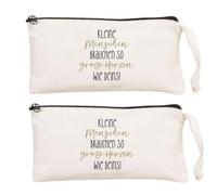 RF&CM 2 astucci educatori piccoli hanno bisogno di cuori grandi come il tuo astuccio per insegnante, regalo di laurea, astuccio in cotone, regalo di addio.