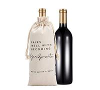 RF&CM Divertente idea per annuncio di gravidanza, sacchetti per bottiglie di vino, regalo di gravidanza per nonni, regalo di gravidanza per marito, zia, zio, famiglia, amici, colleghi., Annuncio del
