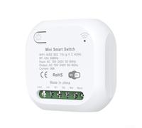 RF433 Smart Switch DIY Relè per mini interruttore, 100-240V 10A/16A, controllo a 2 vie, compatto 49 x 49 x 23 mm, bianco, compatibile con assistenti vocali (16A)