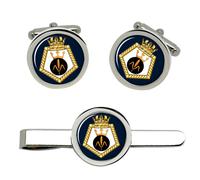RFA Fort Grange, Cufflinks E Set Di Clip Per Cravatta Della Royal Navy