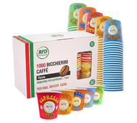 RFD 1000 Bicchieri di Carta Caffe 75 ml - Maxi Scorta Tazzine Monouso bicchierini caffè Anti-Perdita - Ideali per Espresso, Ufficio e Bar - Biocompostabili Made in Italy