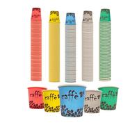 RFD - 500 Bicchierini Caffè Multicolor da 75ml |Tazzine Usa e Getta in Carta Biodegradabile | Perfetti per Caffe, Cappuccino, Espresso | Ecologici e Convenienti