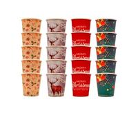 RFD 500 Pz Bicchieri Caffe di Carta Fantasia Natale Biodegradabili Biocompostabili Tazzine 75 ml - Made in Italy