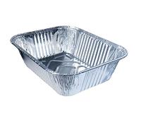 RFD Vaschette Alluminio - 50 pezzi - mezza porzioni - rettangolari - Usa e Getta - utilizzabili anche per Microonde - senza coperchio