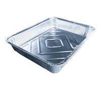 RFD Vaschette Alluminio - Rettangolari - 50 pezzi - 4 porzioni - Usa e Getta - utilizzabili anche per Microonde - senza coperchio