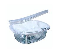 RFD Vaschette Plastica PET per Alimenti 1000cc con Coperchio Trasparente - 50 Pezzi