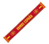 RFEF BUFANDA SPAGNA 2026 - Sciarpa ufficiale "ANNI SPAGNA" della Nazionale spagnola - Design rosso con dettagli gialli, stemma RFEF e frange gialle