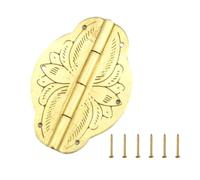 RFGTHY Cerniera for Scatola di Legno Cerniera Piccola for Armadio da Cucina Cerniera Piccola Antica retrò Carillon in Legno Cerniera for Porta Armadio for Vino con Vite Facile da Installare(Brass S)