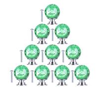 RFGTHY Maniglia Creativa con Sfera A Bolle di Cristallo da 10 Pezzi for Porta del Cassetto Del'armadio, Porta Del'armadio, Accessori Hardware for Mobili for La Casa Facili da Installare(Green)