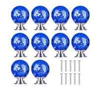 RFGTHY Maniglia Creativa con Sfera A Bolle di Cristallo da 10 Pezzi for Porta del Cassetto Del'armadio, Porta Del'armadio, Accessori Hardware for Mobili for La Casa Facili da Installare(Blue)