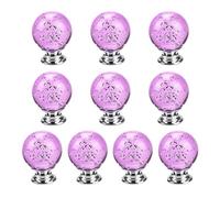 RFGTHY Maniglia Creativa con Sfera A Bolle di Cristallo da 10 Pezzi for Porta del Cassetto Del'armadio, Porta Del'armadio, Accessori Hardware for Mobili for La Casa Facili da Installare(Purple)