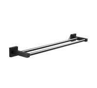 RFGTHY Portasciugamani Appendiabiti Asta da Bagno in Alluminio Nero Appeso A Parete 40-60cm 1-2 Poli Porta Abiti da Doccia Portaoggetti Accessori for Il Bagno Facile da Installare(50-2)