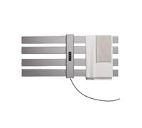 RFGTHY Portasciugamani Elettrico Intelligente Riscaldamento in Fibra di Carbonio Hotel Bagno Asciugamano Portasciugamani Portasciugamani A Parete for La Casa Facile da Usare(Four Poles - Silver)