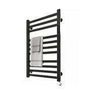 RFGTHY Portasciugamani Riscaldato Elettrico A Temperatura Costante for Il Bagno. Scaldasalviette Elettrico Riscaldato Intelligente for Mensola del Bagno Facile da Usare(A6 90x55x10cm Black)