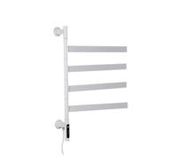 RFGTHY Scaldasalviette da Bagno Elettrico Scaldasalviette Scaldasalviette Portasciugamani Scaffale Girevole Display Digitale Intelligente Accessori for Il Bagno Facile da Usare(White-Round)