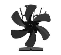 RFGTHY Ventilatore For Camino A 6 Pale For Stufa Alimentato A Calore Bruciatore A Legna Nero Termoventilatore Silenzioso Ecologico Distribuzione Efficiente Del Efficienza Termica(Fan)