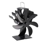 RFGTHY Ventilatore For Camino Alimentato A Calore A 7 Pale For Stufa A Legna Silenzioso E Sicuro Distribuzione Efficiente Del For Da Ardere Domestica Bruciatore A Efficienza Termica(With thermometer)