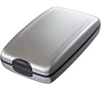 RFID Anti-Theft Aluminum Wallet Clip, RFID-Blocking Credit Cards Holder Bifold Wallets, Multifunctional Anti Theft Wallet Lightweight Credit Cards Holder Portable (Silver)