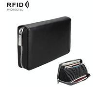 RFID antimagnetico Pacchetto passaporto in vera pelle stile lungo di grande capa