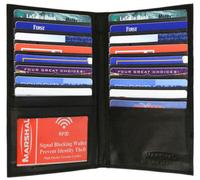 Rfid Blocco Pelle Bifold Lungo Portafoglio Libretto Degli Assegni Cover Id