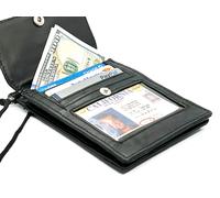Rfid Blocco Vera Pelle Porta Passaporto Carta di Credito Organizer Con Cordino