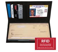 Rfid Scan Blocco Vera pelle Nera Uomo Libretto Degli Assegni Cover Organizer A