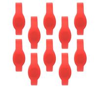 RFID Silicone Wristband 10 Pack | 125KHz Water - tight IP68 for Pool/Sauna Access | Sturdy ID Bracelets for Wet Environments (Red)