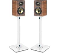 Rfiver Supporti universali per altoparlanti da pavimento per suono surround, resistenti 28 pollici, per libreria, ciascuno contiene 10 kg, supporto per altoparlanti da pavimento con gestione dei cavi