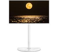 RFIVER Supporto da pavimento per TV da 32 a 65 pollici LED LCD OLED piatto curvo con rotazione di ± 25 gradi, supporto per TV angolare regolabile in altezza fino a 40 kg, gestione dei cavi, facile da