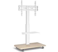 RFIVER Supporto TV da Pavimento con Ruote per Schermo 27-70 pollici LED LCD Plasma Porta TV Mobile Carrello Girevole/Regolabile in Altezza/con 2 Ripiani