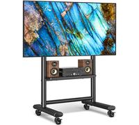RFIVER Supporto TV da Pavimento con Ruote Per TV da 50-86 Pollici LCD/LED/Plasma, Carrello Porta TV da Terra con Ripiano Regolabile in Altezza Fino a 68kg, Max.VESA 800x600mm