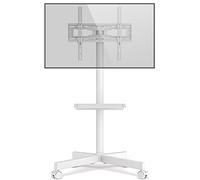 RFIVER Supporto TV da Pavimento Porta TV con Ruote Carrello per Schermi Plasma/LCD/LED 27-60 Pollici, Mobile TV con Ruote Max.40 kg, Max VESA 400 x 400 mm con Altezza Regolabile Bianco