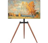 RFIVER Treppiede Supporto TV Cavalletto Tripod da Terra da 32 a 65 Pollici per Televisore da LCD/LED/OLED/QLED/Plasma Girevole 180° e Regolabile in Altezza Max Vesa 400 x 400mm 35kg Marrone