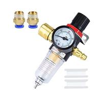 rflaueo Compressore regolatore filtro aria da 1/4" con separatore d'acqua e raccordi rapidi per filtro compressore regolatore di pressione dell'aria compressa in linea (U251-1)