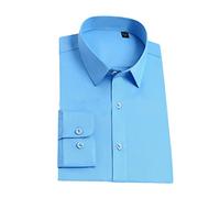 Rfmfkkg Camicie da uomo in fibra di bambù liscia senza tasca Business manica lunga Standard Fit Non-Iron Dress Shirt, 118-19, XL