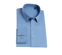 Rfmfkkg Camicie da uomo in fibra di bambù liscia senza tasca Business manica lunga Standard Fit Non-Iron Dress Shirt, 118-15, XXL