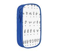 RFSHOP Astuccio per matite con linguaggio dei segni dell'alfabeto, grande capacità, grande astuccio per penne resistente, 3 scomparti, Foto, Taglia unica, Grembiule