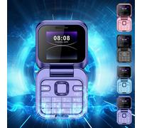 RFUGUG Mini telefono pieghevole, telefono a conchiglia compatto per anziani con tasti facili da usare, cellulare tascabile per una comunicazione