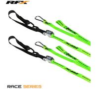 RFX Serie 1.0 Anelli di ancoraggio Race (Alta visibilità/Nero) con fibbia aggiuntiva e moschettone, nero