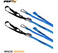 RFX Serie 1.0 Anelli di ancoraggio Race (Blu/Nero) con fibbia aggiuntiva e moschettone, nero