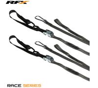 RFX Serie 1.0 Anelli di ancoraggio Race (Grigio/Nero) con fibbia aggiuntiva e clip per moschettone, nero