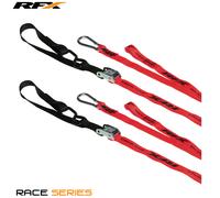 RFX Serie 1.0 Anelli di ancoraggio Race (rosso/nero) con fibbia aggiuntiva e moschettone, nero