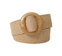 Rfxcom Cintura con Fibbia Regolabile Fascia Elastica da Donna Intrecciata Cintura Larga Color Paglia Vintage, Cachi, Taglia unica