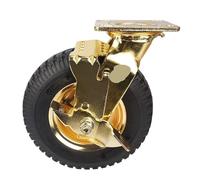 RFXOGTYFZ 1 Pezzo di Ruota pneumatica da 8 Pollici placcata in Oro in Gomma for Carrello portabagagli for Hotel, Aviazione Universale(8-inch-A-braked)