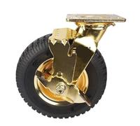 RFXOGTYFZ 1 Pezzo di Ruota pneumatica da 8 Pollici placcata in Oro in Gomma for Carrello portavaligie for Hotel(8-inch-a-braked)