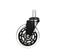 RFXOGTYFZ Ruote girevoli da 2,5/3 Pollici for Sedia da Ufficio M10/M11, Ruote girevoli silenziose in PU, Cuscinetti Resistenti, Ruote Trasparenti Nere(3 Inch-10-22mm)