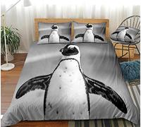 RFXSJY Letto Tre Pezzi Set 10D Animale Pinguino Lenzuola Federe Singolo Matrimoniale Regalo Bambini E Adulti Set Biancheria Da Letto 135 X 200Cm