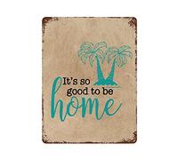 rfy9u7 Targa in metallo vintage da 40,6 cm x 30,5 cm, con scritta "Rust It's So Good to Be Home", divertente decorazione da parete per casa, bar, club, caffetteria, libreria, garage